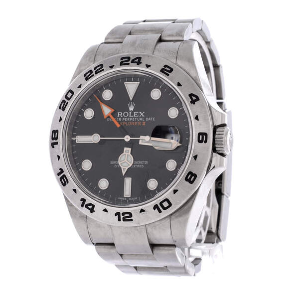 Rolex 42 Oyster Perpetual Explorer II Automatic Watch Stainless Steel